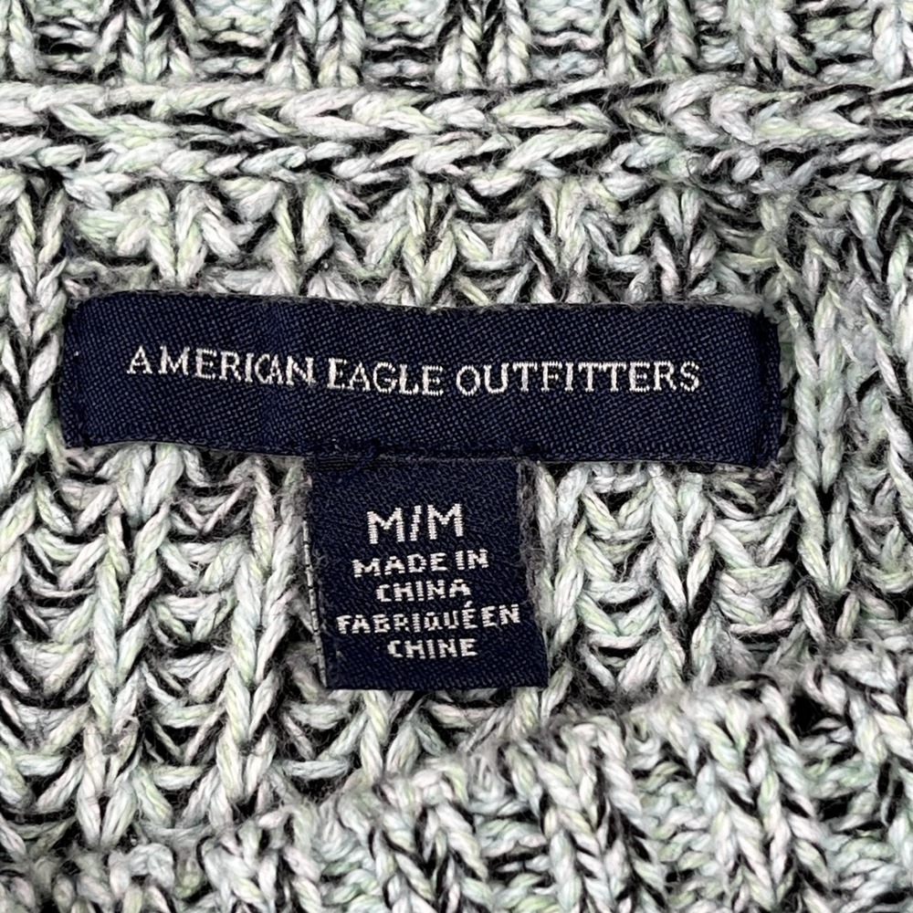 American Eagle Outfitters Sweater Womens Medium Marled Gray Knit Cotton Winter - Picture 4 of 7